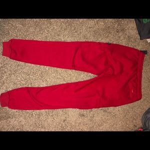Red sweatpants